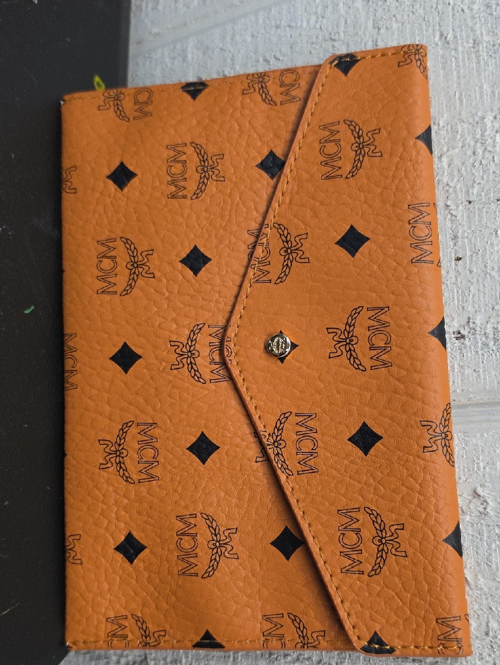 MCM Orange Monogram Envelope Cardholder